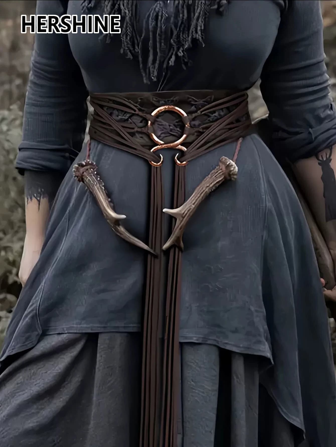 HERSHINE Cintura da donna extra lunga da 1 pezzo taglie forti, accessorio cosplay in stile vintage stile vichingo, primavera, estate