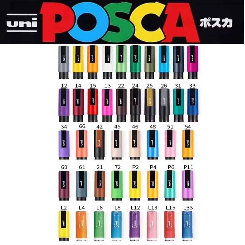 1 Pennarello Acrilico Uni Posca Giapponese, PC-3M 0.9-1.3mm, per CD, Metallo, Vetro, Fumetti, Disegno, Materiali Artistici