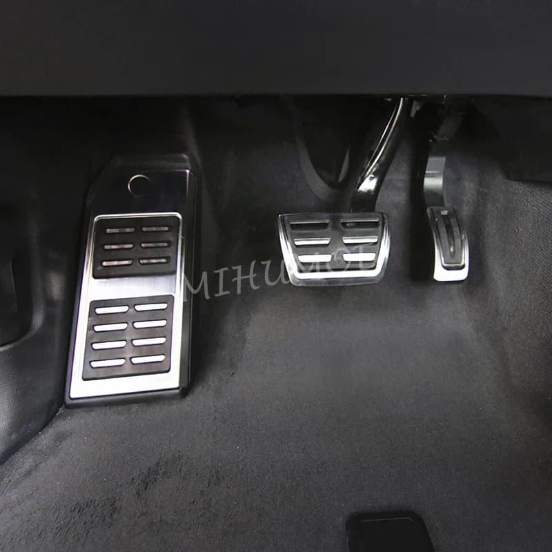 Per Audi Q7 Q8 2016-2025 Poggiapiedi In Acciaio Inox Poggiapiedi Morto Pedale Del Gas del Freno Pad Set di Copertura 2024 2023 2022 2021 2020 2019