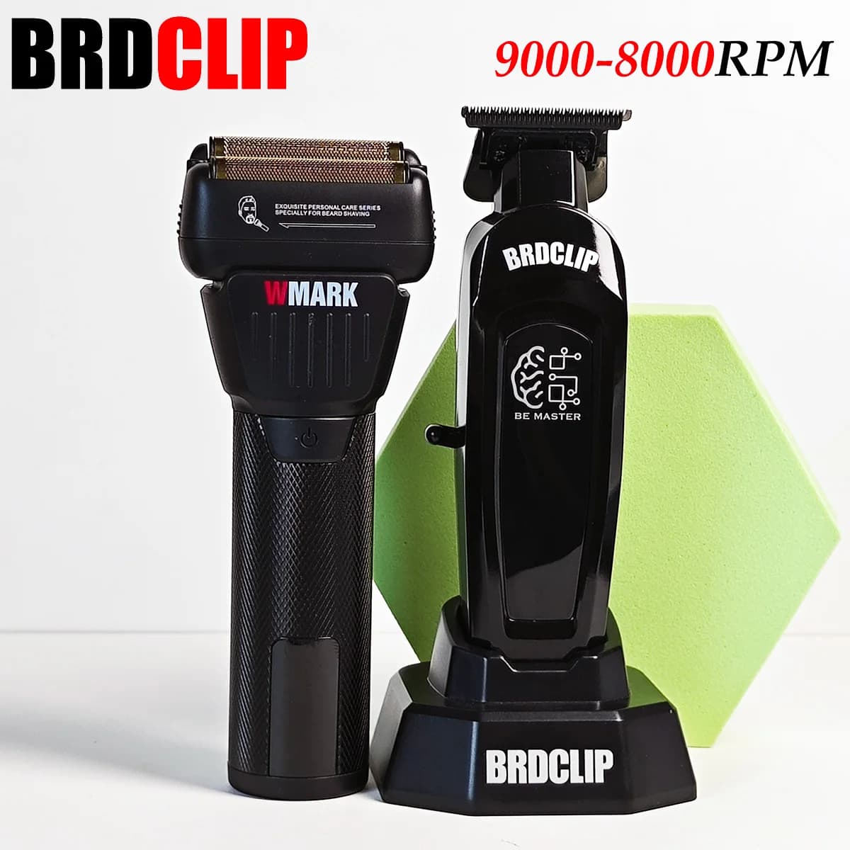 Tagliacapelli elettrico professionale Tagliacapelli 9000 giri/min BRD 107 Lama DLC 8000 giri/min Set da barbiere WMARK NG 7982 Rasoio da barba