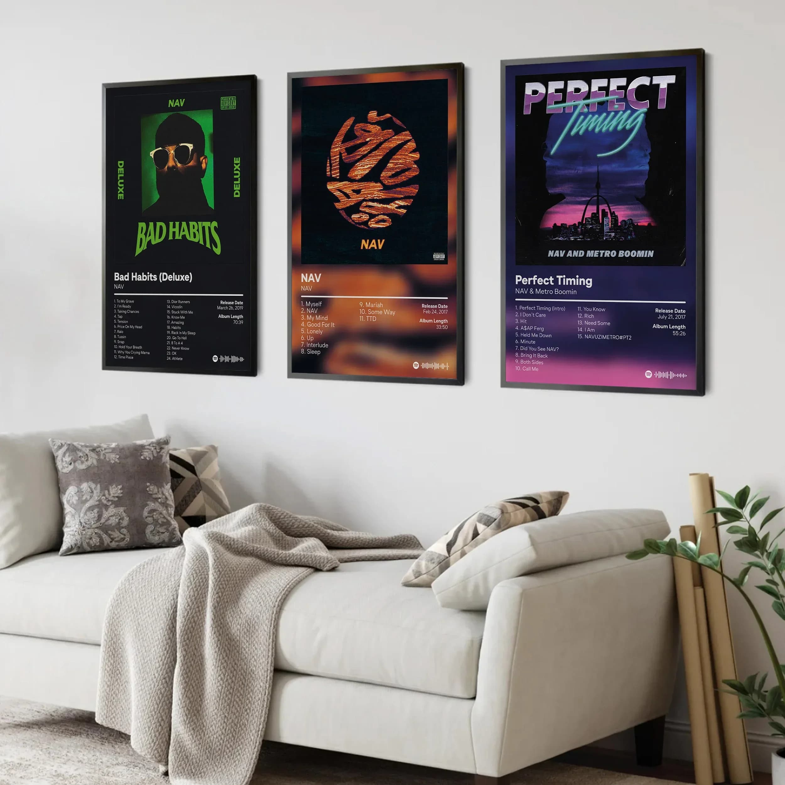 Rapper Hip Hop Rock Pop Rap Musica Album Copertina Artista NAV Poster Estetico Buoni intenzioni Tela Wall Art Room Home Wall Decor