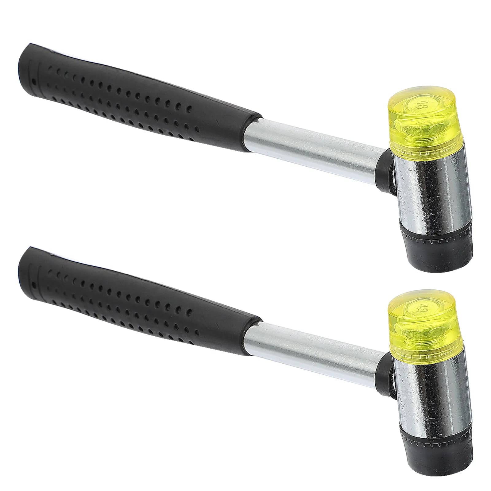 Set di 2 Martelli per Tasti a Doppia Testa per Chitarra, Manico Lungo Nero, Strumento di Riparazione per Chitarra, Basso, Ukulele, Luthieri, Testa in Plastica Resistente
