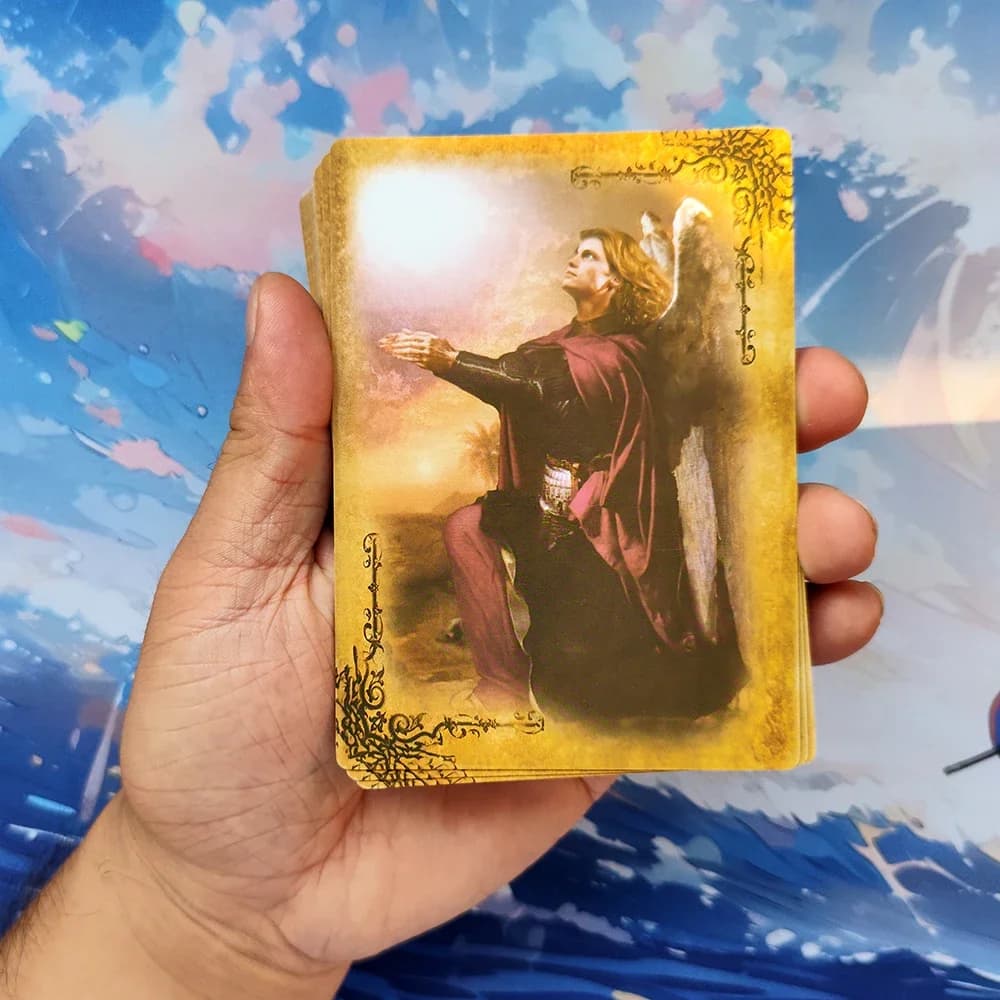 NUOVO 12x8.7CMVersione spagnola Carte Oracle Arcangelo Michael Carte Oracle A 44 carte Giocattoli per predizione fortuna, Oracolo con parole chiave,