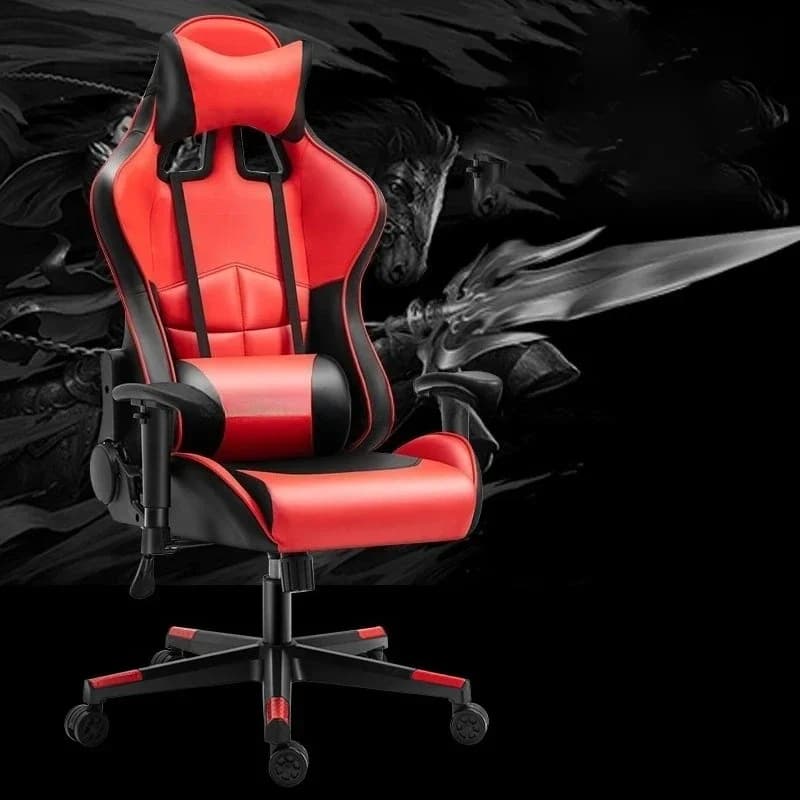 Sedie da scrivania ergonomiche per giocatori Sedia per computer di casa in pelle Esports con poggiatesta e supporto lombare Sedia girevole da gioco regolabile