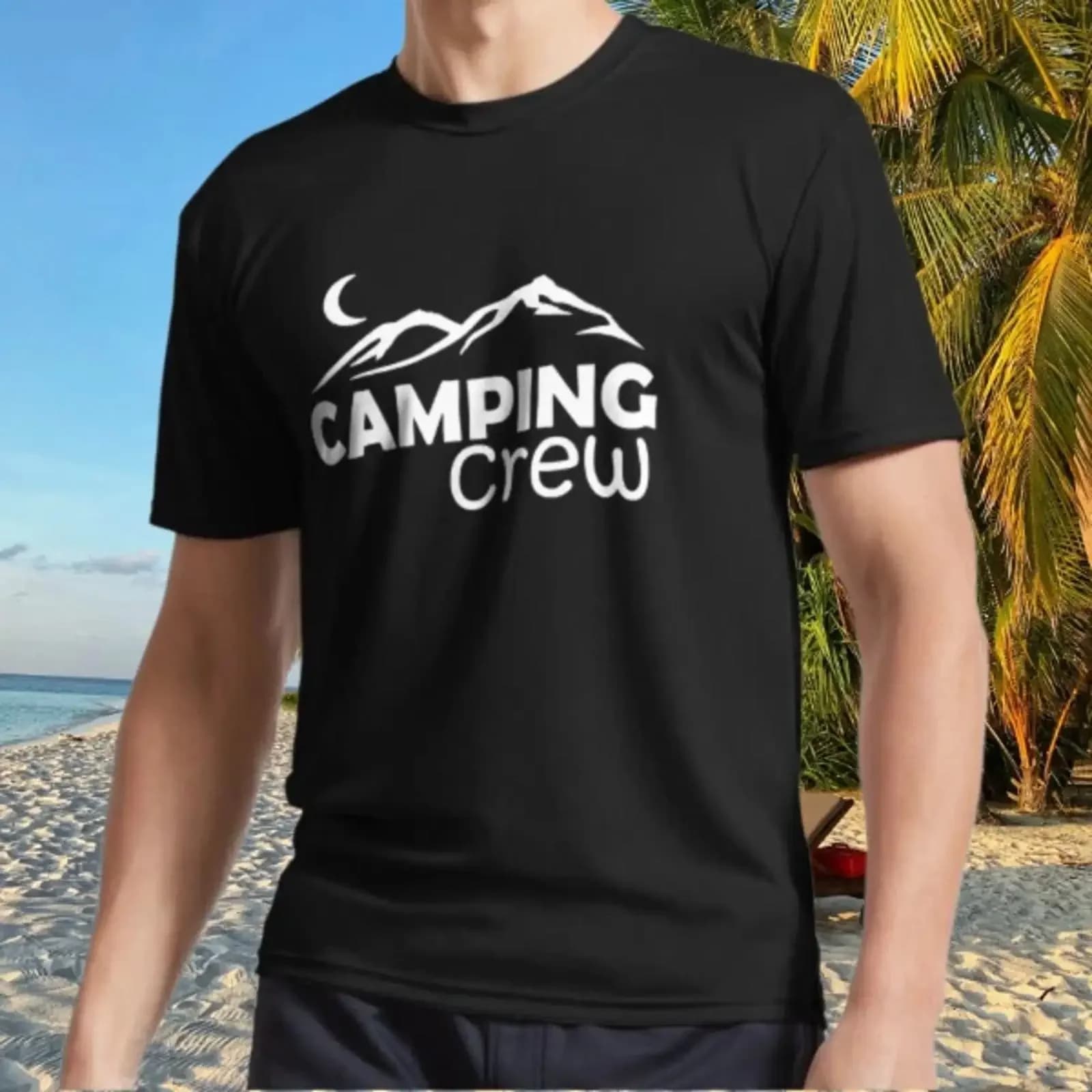 New T Shirt Camping Crew best Active Logo Funny Size S to 5XL Image 1 of 3 vintage Washed Versatile graphic Slightly homme