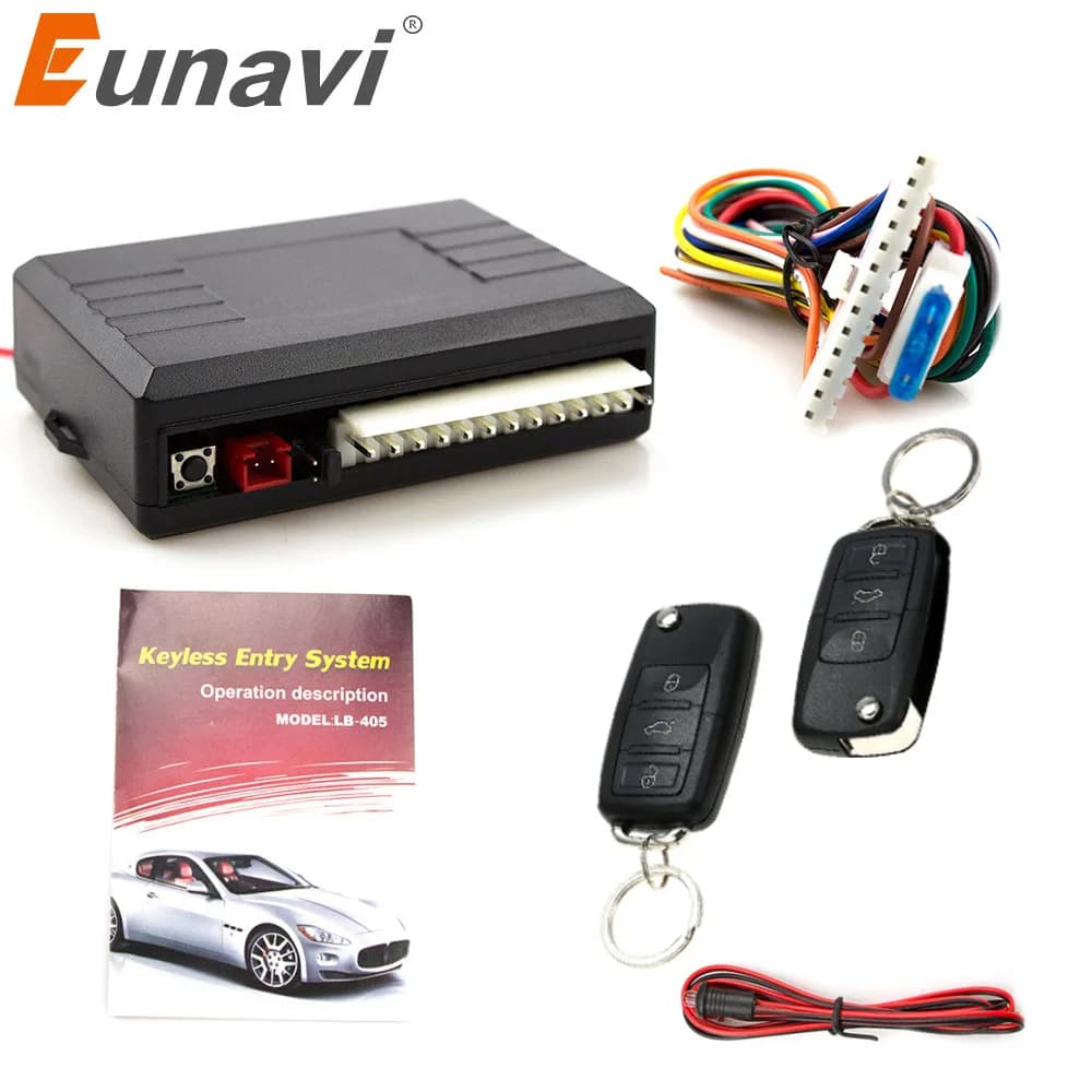 Eunavi Universale sistema di allarme Auto Auto Porta A Distanza di Controllo Centrale Chiusura Serratura Keyless Portachiavi A LED Kit Serratura Della Porta Centrale