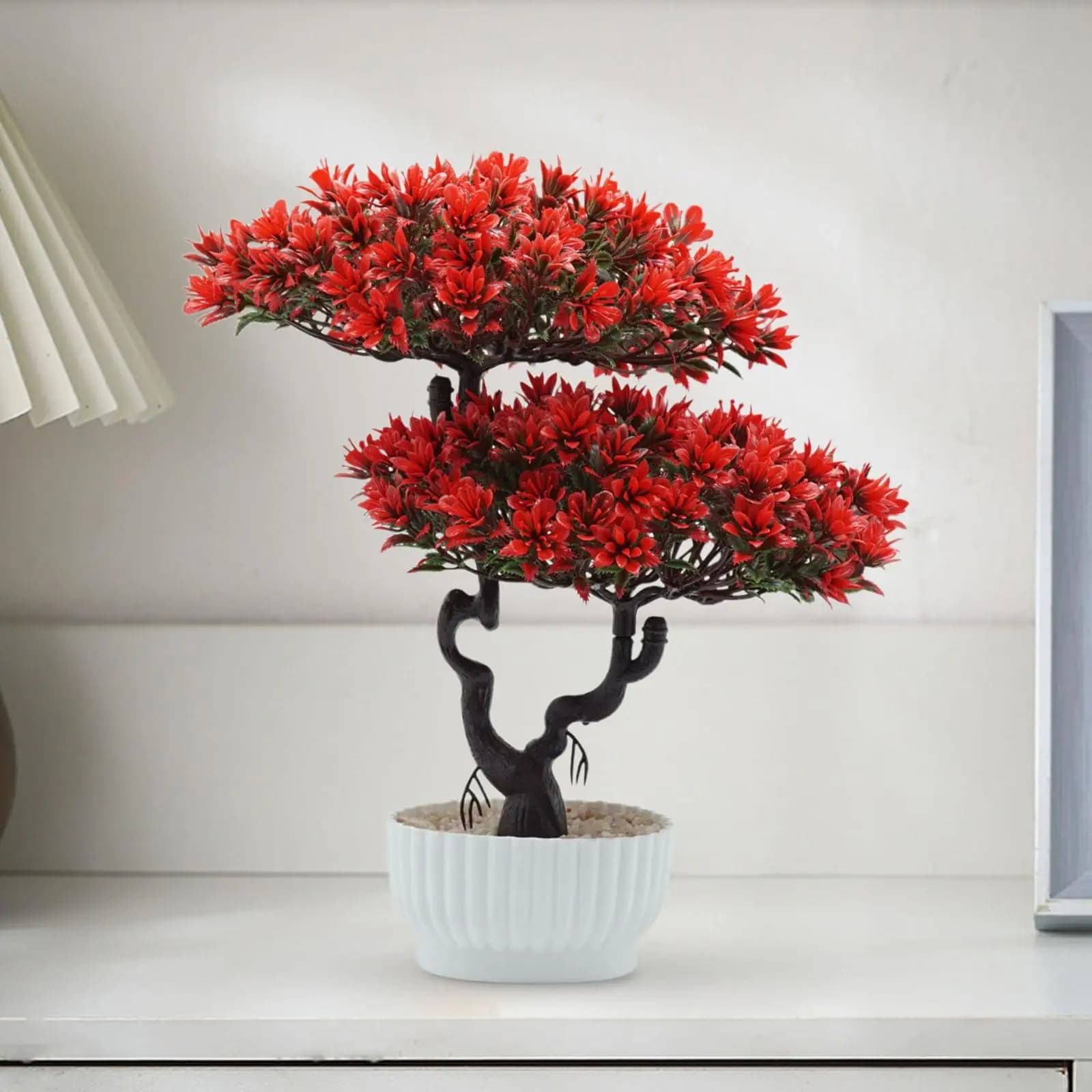 Artificial Bonsai Tree Realistic Small Fake Plant Indoor Plastic Bonsai Room Decor for Living Space and Office