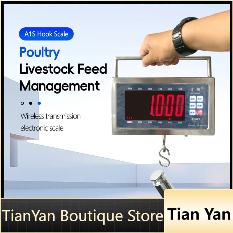 EE1 A1S Dynamic Bluetooth 0-30KG Steel Scales RS232 Communication Transfer Data For Crane Luggage Fish Weighing