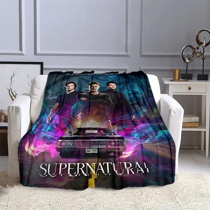 Film Supernatural - Coperta stampata Evil Power, coperta calda con flangia alla moda, coperta da picnic, coperta da letto, regalo di compleanno