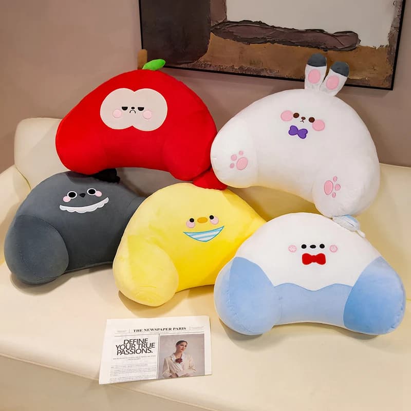 Cartoon Love and Deepspace Plush Pillow Lovely Lumbar Support Pillow Stuffed Anime Back Cushion for Office Chair Car Seat