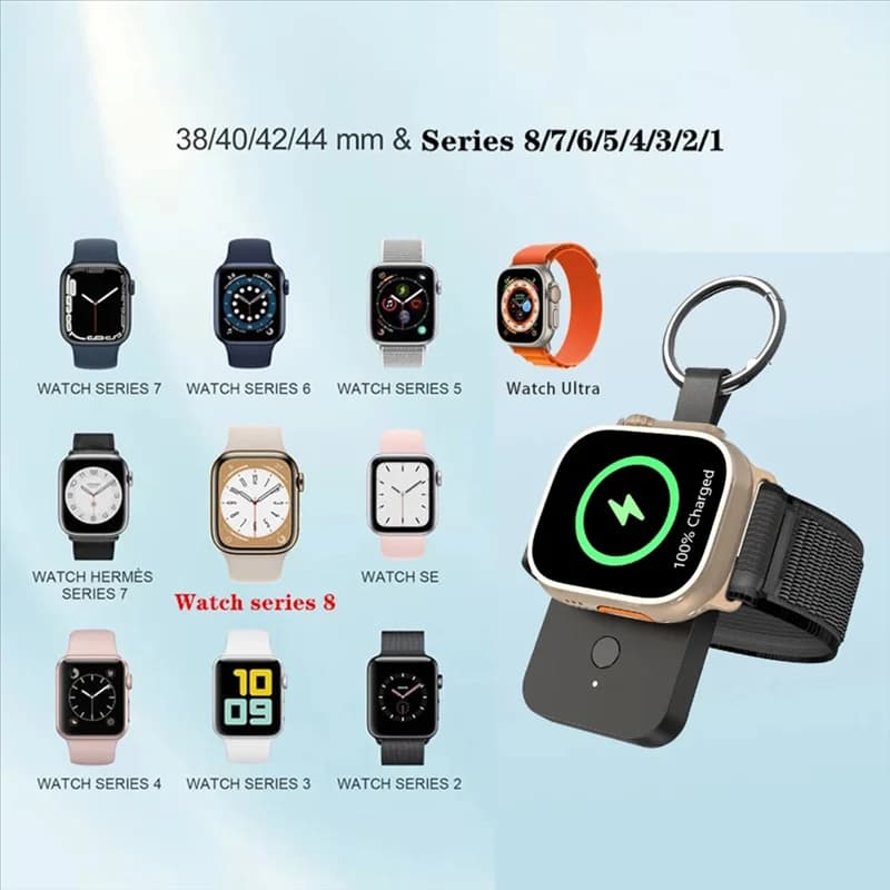 Caricabatterie per orologio Ultra 8 7 Caricabatterie magnetico portatile Iwatch per orologio serie 6 5 4 3 SE, durevole (bianco)-Ne