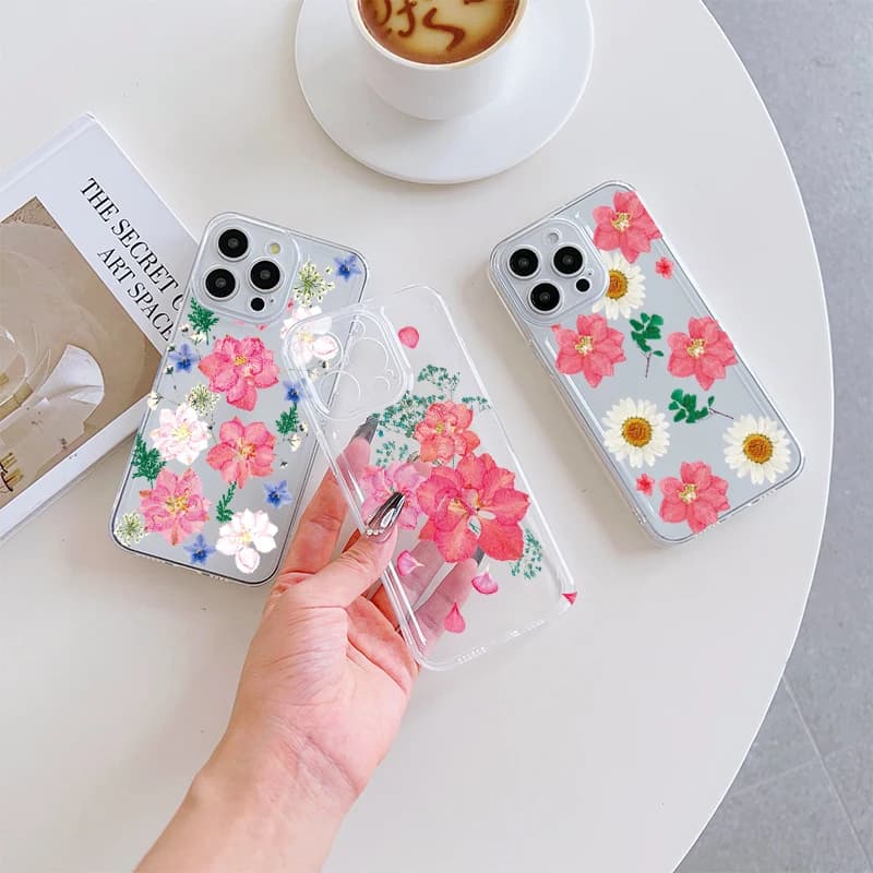 Cover Trasparente Morbida con Fiori di Margherita Bianchi per iPhone 17 Pro Max 16 17 15 Pro 14 13 Plus 12 Mini 11 16E 17Air