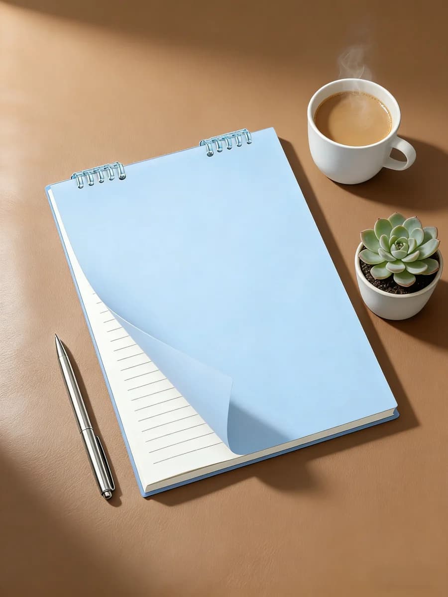 1 quaderno a spirale blu da 8,3×5,6 pollici, 60 fogli con copertina in legno e chiusura superiore a ribalta per la scuola e l'ufficio