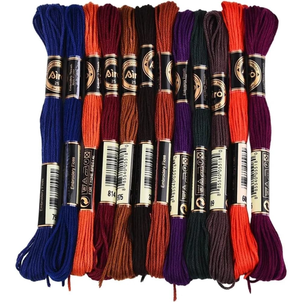 12 Gomitoli di Filo da Ricamo Variegato a 6 Fili, Filo per Punto Croce Sfumato, Filo in Poliestere per Braccialetti dell'Amicizia