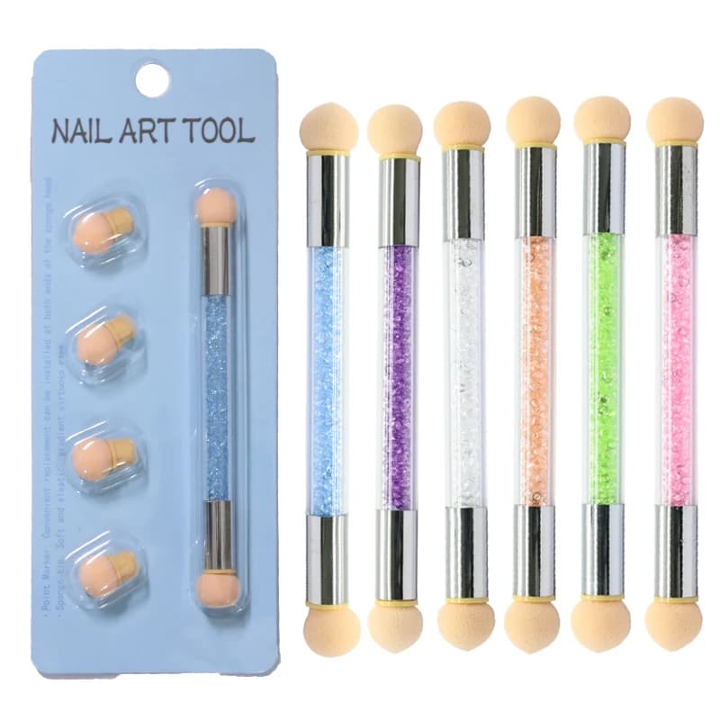 OGEYERO Set di pennelli per unghie Spugne sfumate Pennelli per nail art Penna Gel acrilico Glitter Polvere Raccolta Punteggiatura Strumenti Manicure