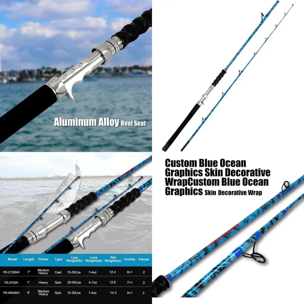 Canna da Pesca Portatile in 2 Pezzi in Fibra di Carbonio per Spinning/Casting con Impugnatura Convenzionale
