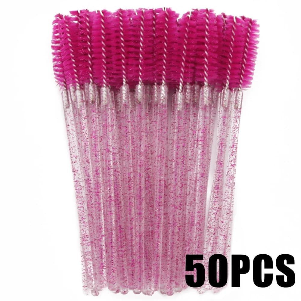 50PCS Brushes For Eye Lashes Extension Eyebrow Wands Makeup Tools Eyelash Brushes Disposable Eyelashes Mascara Wands Applicator