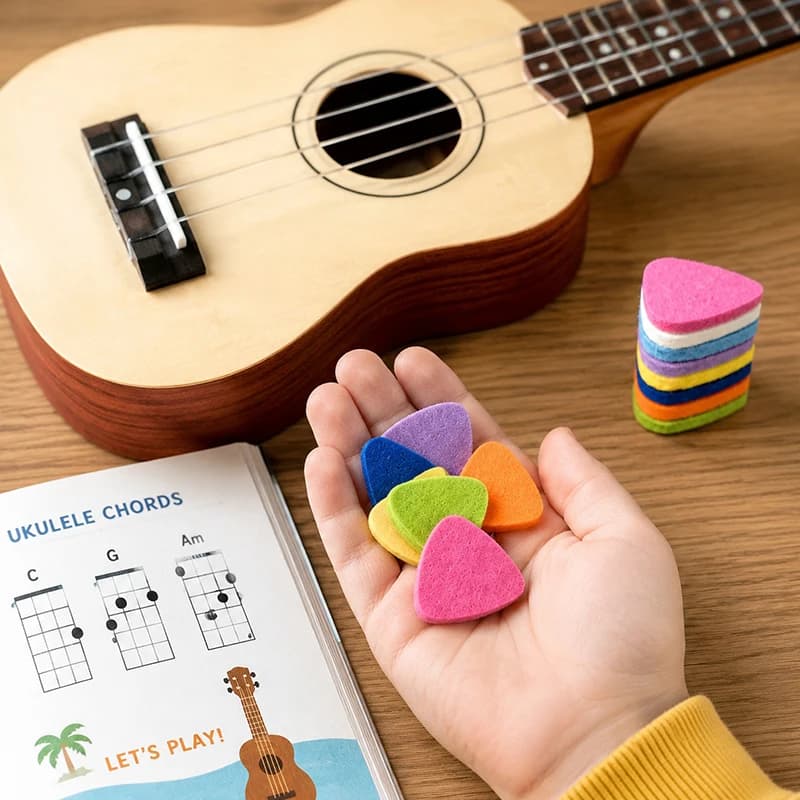 5-20PCS/Pack Felt Guitar Ukulele Picks Random Mixed Color Music Lover Beginner Practice Playing Accessories Instrument Parts ZYF