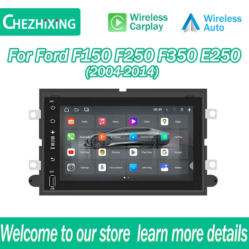 7inch Car Multimedia Player for Ford F150 F250 F350 E250 2004-2014 with CarPlay Android Auto GPS Navigation BT5.4 IPS Screen