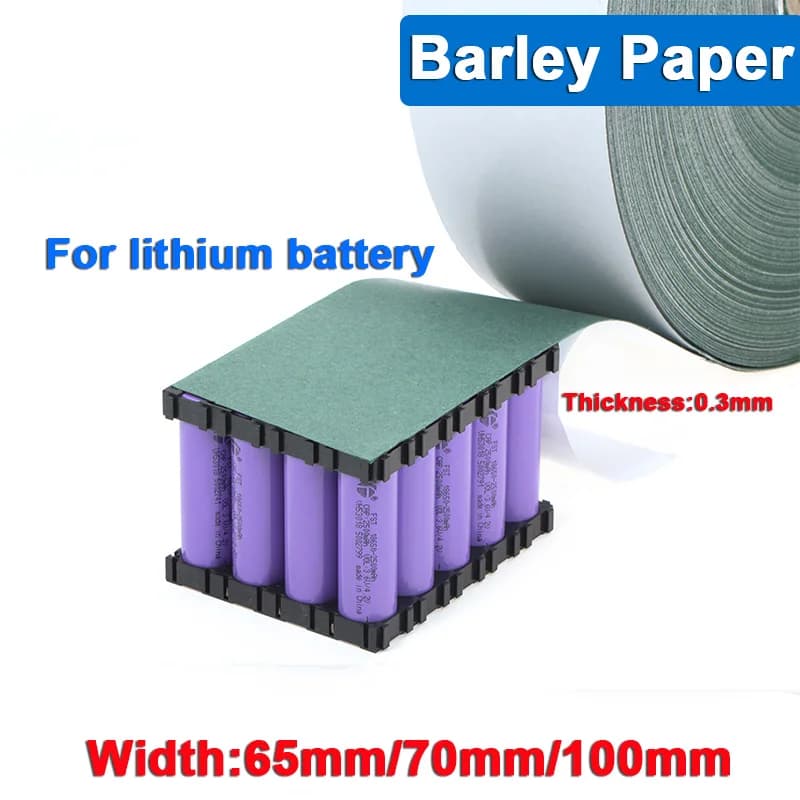 1/5 Meter Barley Paper with Glue Attached Fish Paper Lithium Battery Insulation Paper for 18650 21700 26650 32650 Battery