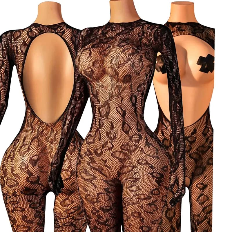 Costumi Erotici da Donna, Body Sexy Leopardato, Lingerie, Babydoll, Vestito Intimo, Camicia da Notte, Catsuit, Outfit Esotico