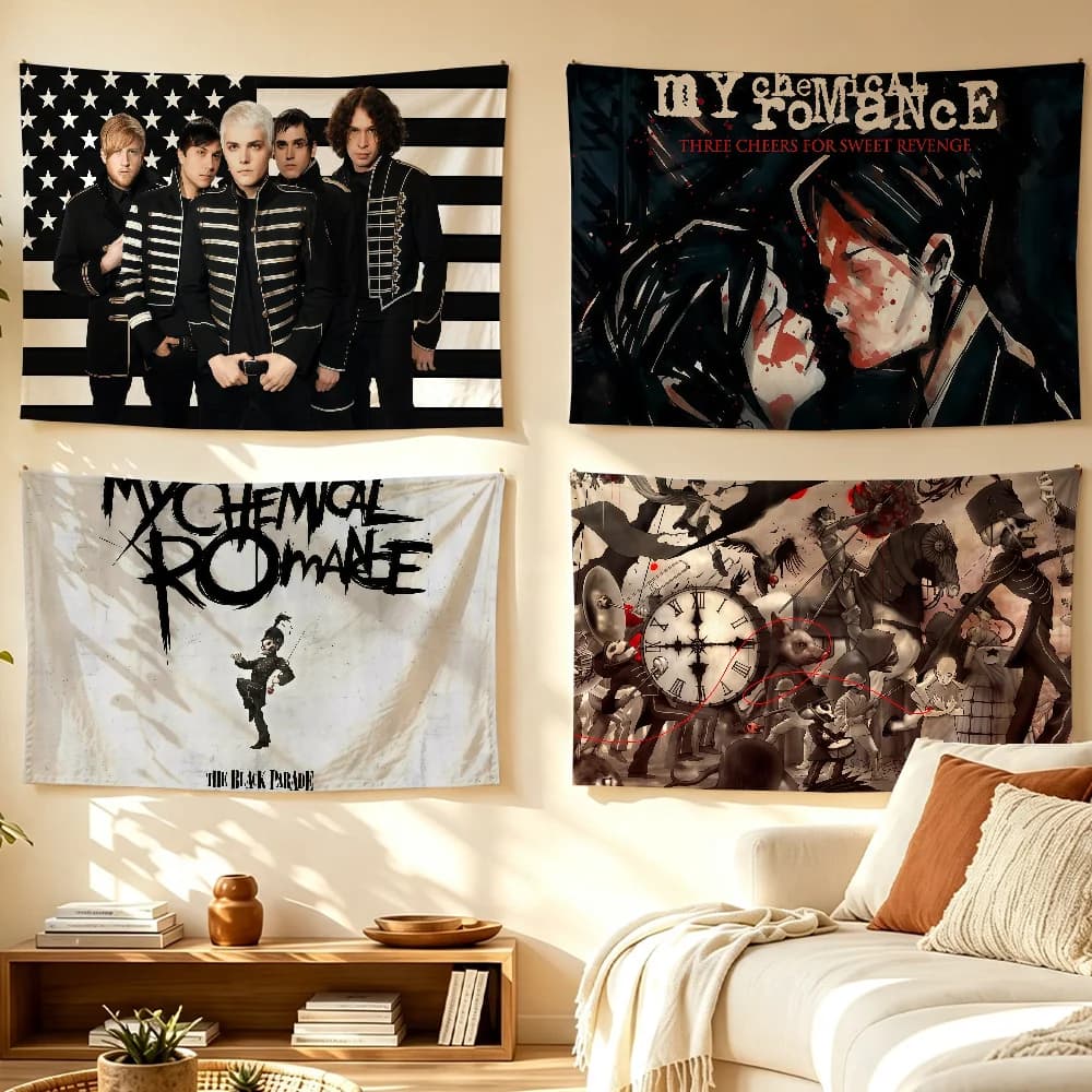 Band M-My C-Chemical R-Romance-S flag Room Decoration Wall Tapestry Hanging Aesthetic Bedrooms Advertising Banner