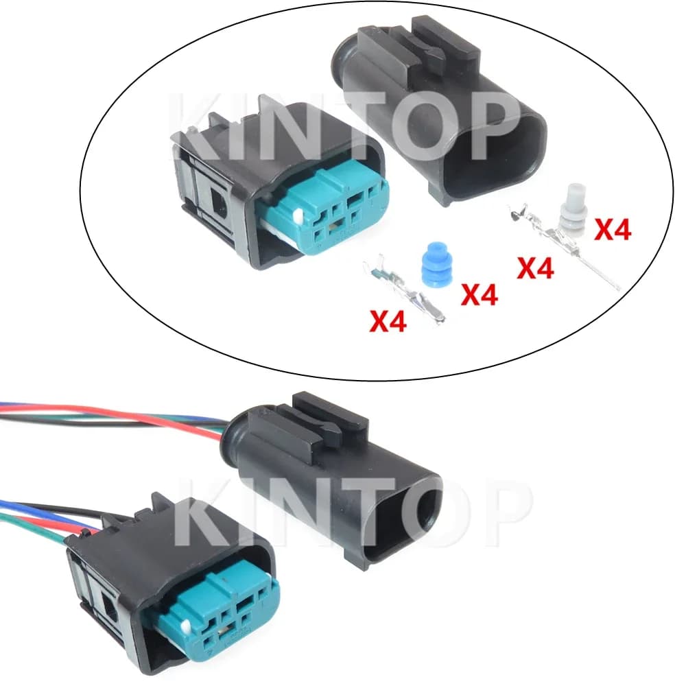 Set di 4 Connettori per Fari Posteriori Auto, Assemblaggio AC per BMW 1-967584-1 968399-1 1-967640-1 8E0971934, Spina Sigillata per Indicatori di Direzione