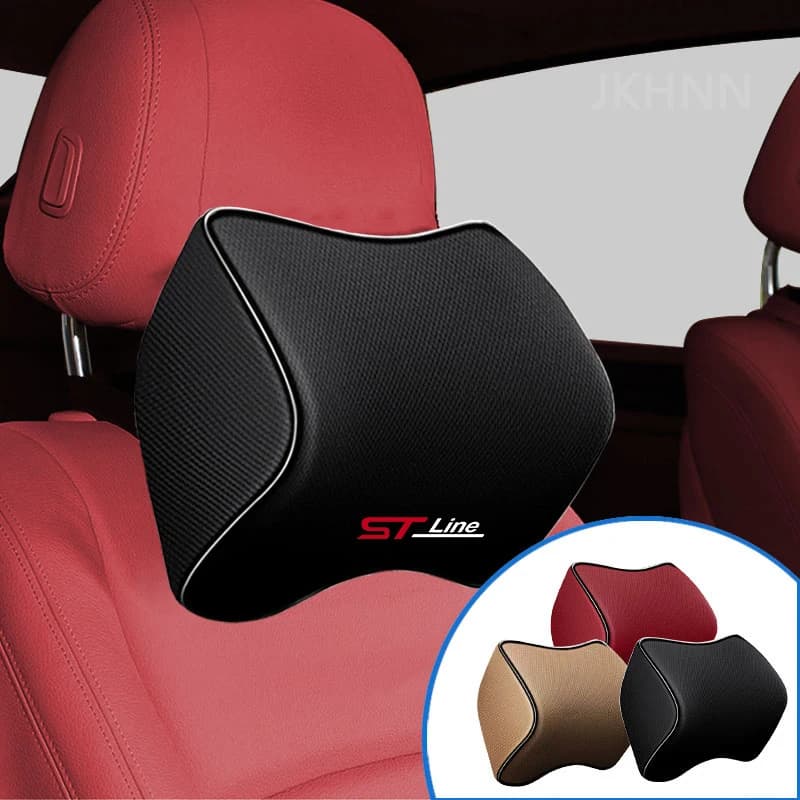 Auto Collo Poggiatesta Cuscino Cuscino Sedile Auto Supporto per la testa Protezione per il collo Memoria 3D Cotone Per Ford st line stline fiesta STLINE