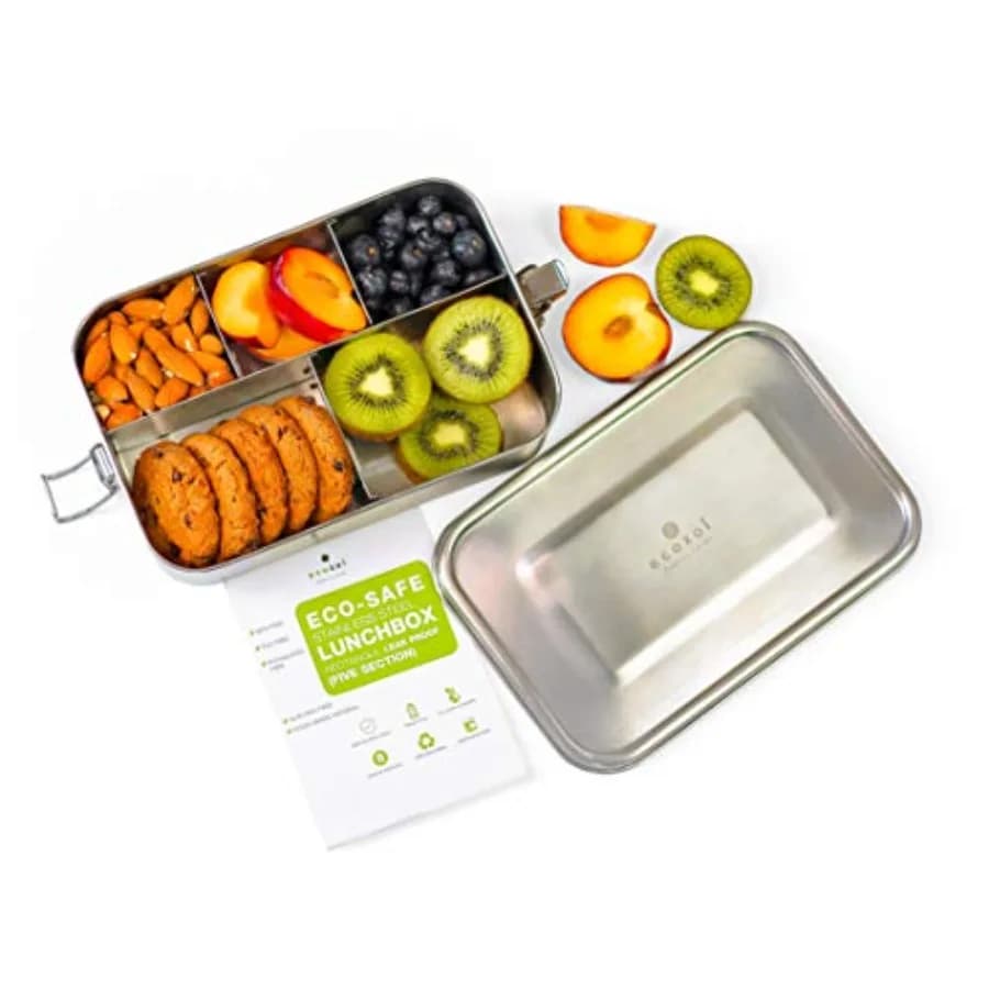 Contenitore per Pranzo in Acciaio Inox a 1 Livello, Scatola Bento in Metallo Ermetica da 50 Oz, Contenitore per Alimenti per Preparazione Pasti