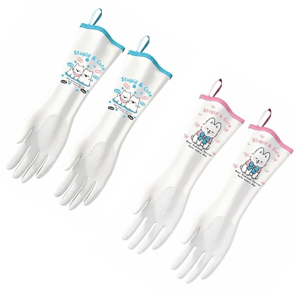 Guanti per la pulizia della cucina allungabili durevoli Guanti per la casa in lattice resistenti all'usura Guanti per lavare i piatti addensati da cucina