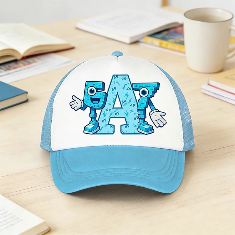 Cappellini da baseball per bambini e adulti, con stampa di lettere anime 'Steal A Brainrot 67', cappello da sole regolabile a punta con motivo cartoon, cappelli casual estivi, regali