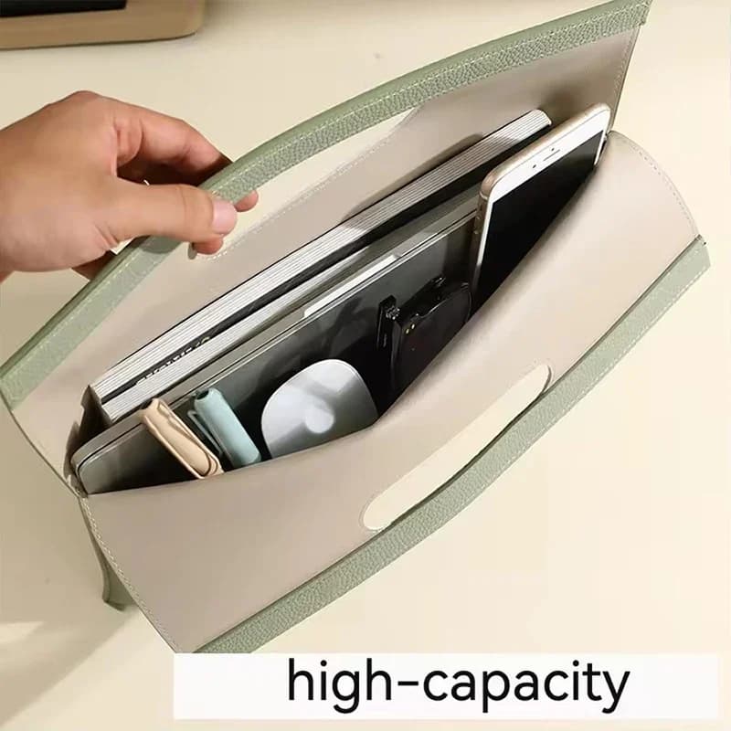 Borsa per documenti in pelle PU pesante A4 Brochure per conferenze di moda Organizzatore per ufficio Borsa per tablet Cartella di file portatile Viaggio portatile