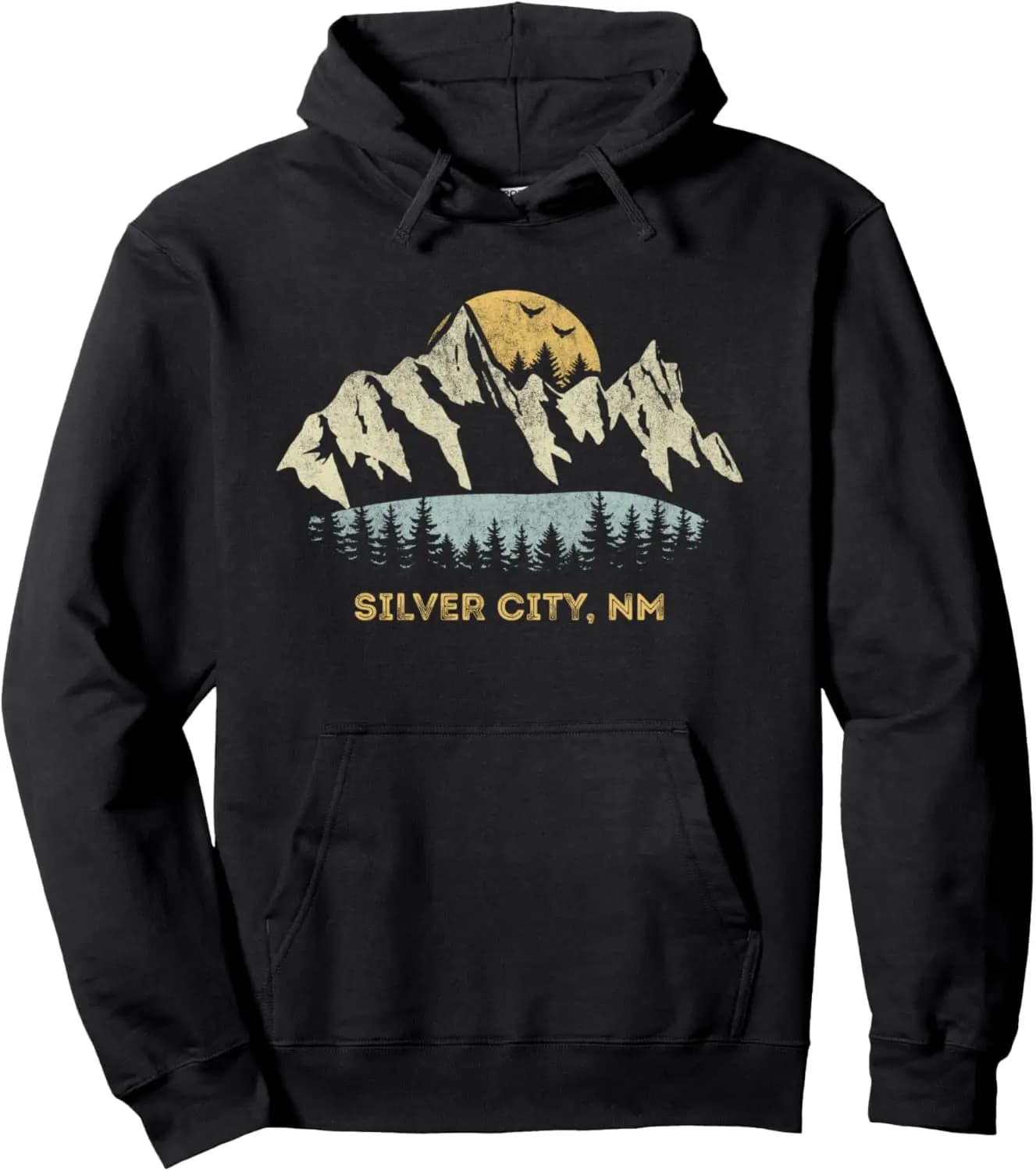 Felpa con cappuccio Silver City New Mexico Mountain Sunset Sunrise NM
