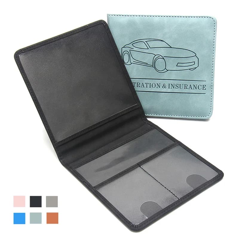Car Registration and Insurance Holder Car Accessories Vehicle Glove Box Car Organizer Car Essential Document Card Wallet