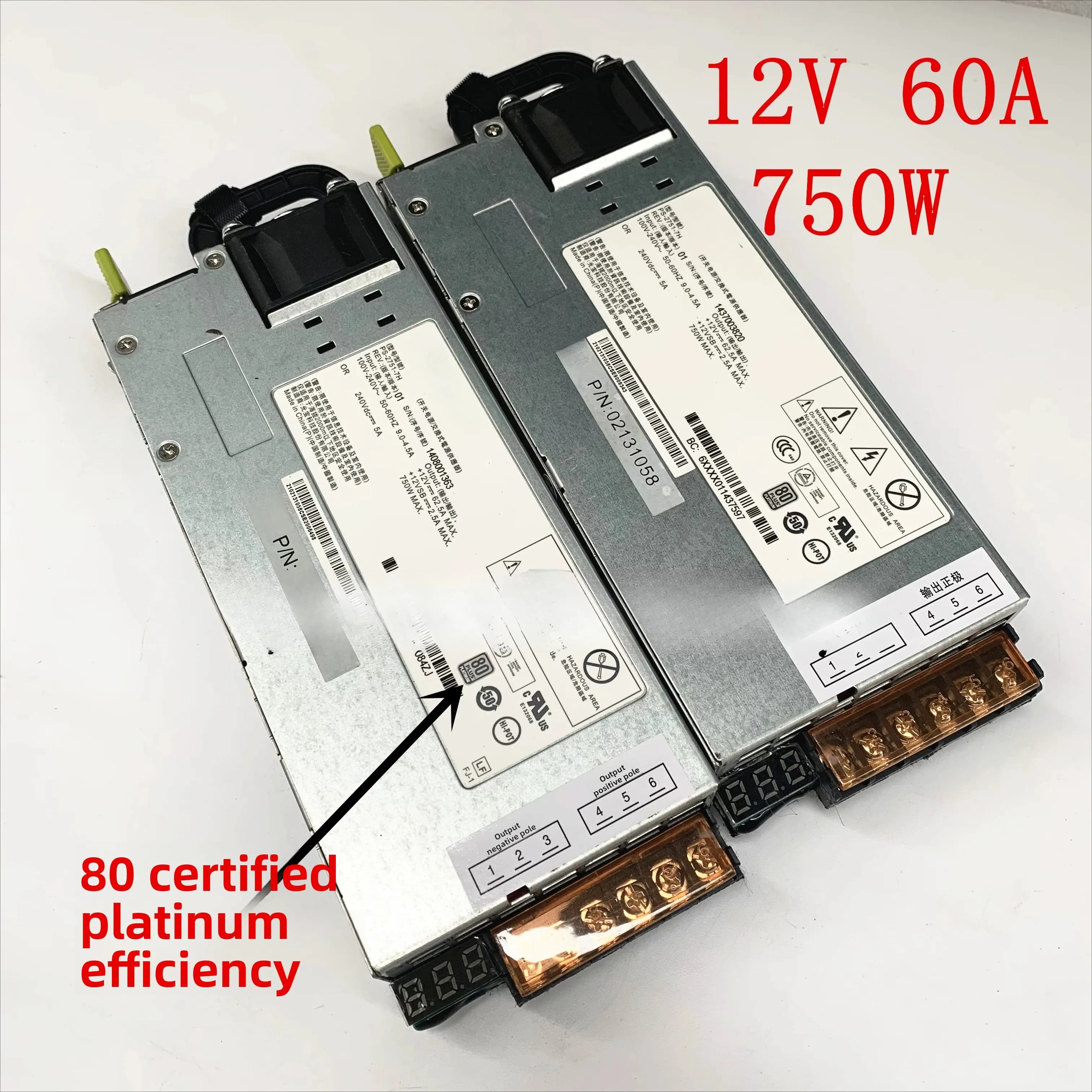 12V Platinum Server Power Supply – 38A/60A/100A (460W/750W/1200W) for LED Strip, Amplifier & RC Models, Quiet