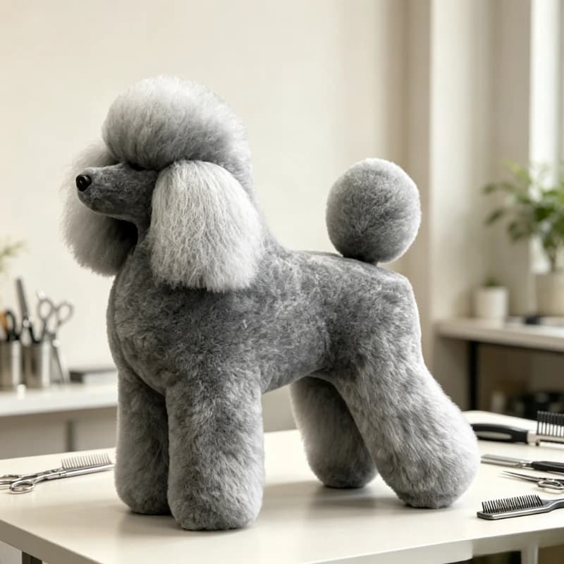 Pet Grooming Practice Dog Model Standard Poodle Training Mannequin with Full Body Skeleton for Grooming Education