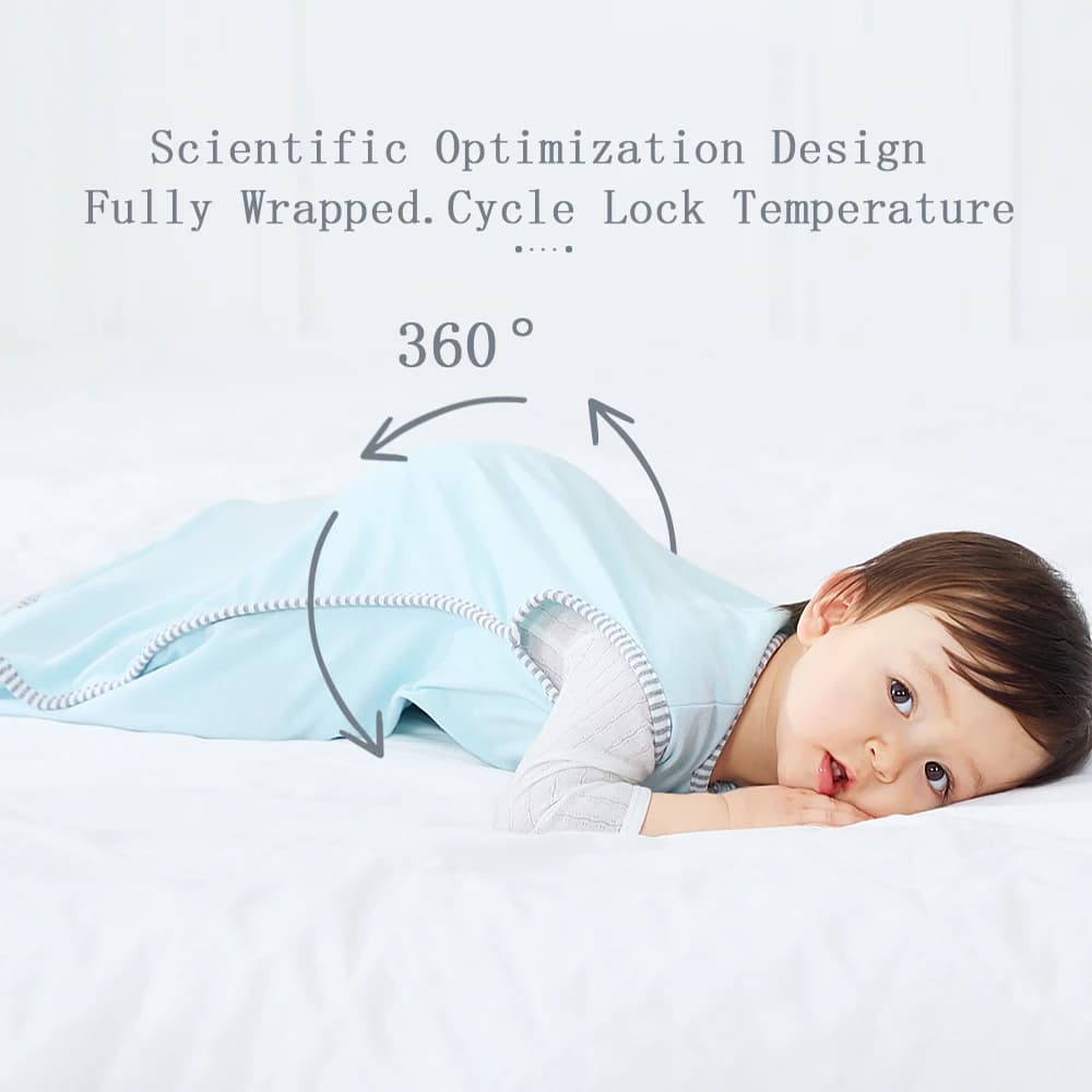 Sacco a Pelo in Cotone Insular SU3006 per Bambini, Coperta Indossabile per Neonati e Bambini Piccoli, Sacco a Pelo con Cerniere Senza Maniche Traspirante
