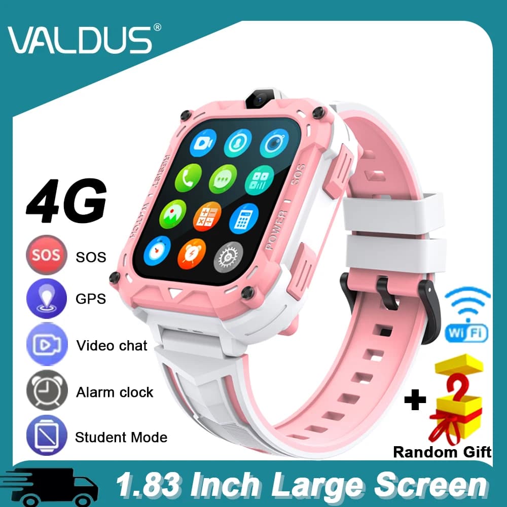 VALDUS 2025 Nuovo VK39 4G Bambini Smartwatch GPS SOS Videochiamata WIFI SIM Card 0.08Mpix Macchina Fotografica Grande Schermo 4G Orologio Per I Bambini regalo