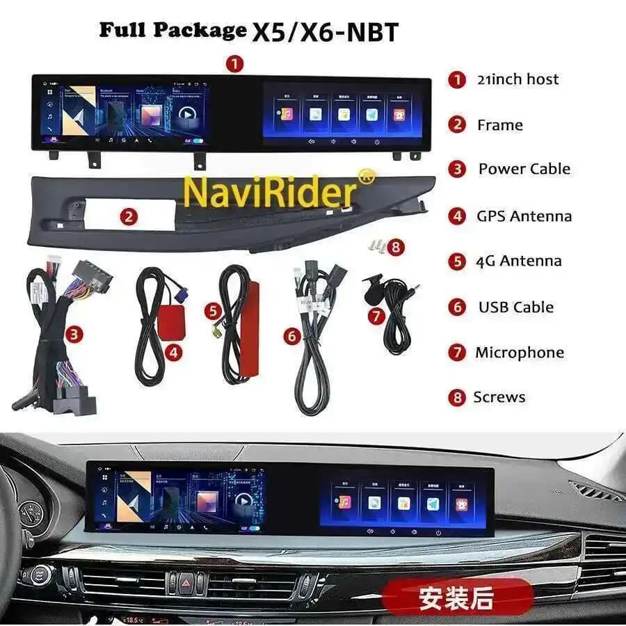 Multimedia Video Player Android Screen For BMW 5 Series F10 F11 X5 X6 NBT 2011-2017 wireless CarPlay 4G GPS 21inch Stereo WIFI