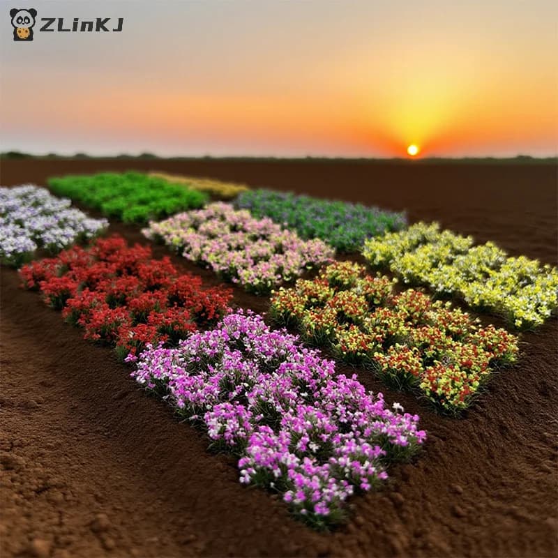▶ 1 Set di Materiali Fai-da-te per Piante e Fiori Fatti a Mano, Kit Modello Diorama con Cluster di Fiori/Erba da 10mm per Modellismo in Miniatura e Tavoli di Sabbia