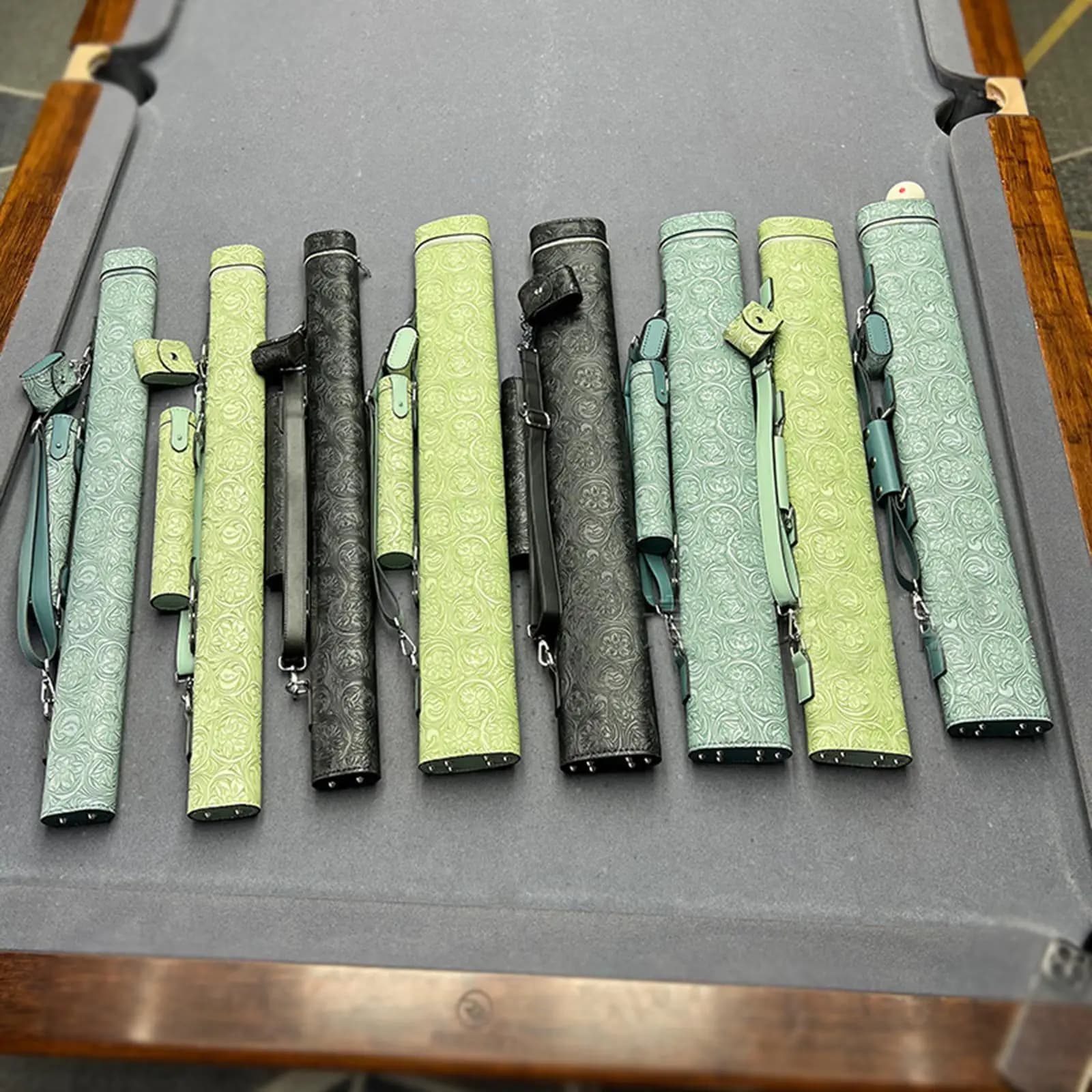 Custodia per Stecca da Biliardo in Pelle PU con Tasca per Accessori da Gioco