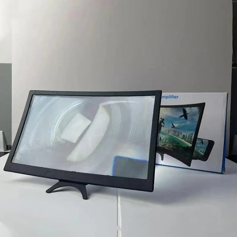 12 inch 3D Cell Phone Screen Projector HD Expander Enlarge: Curved Magnifier Amplifier For Mobile Video