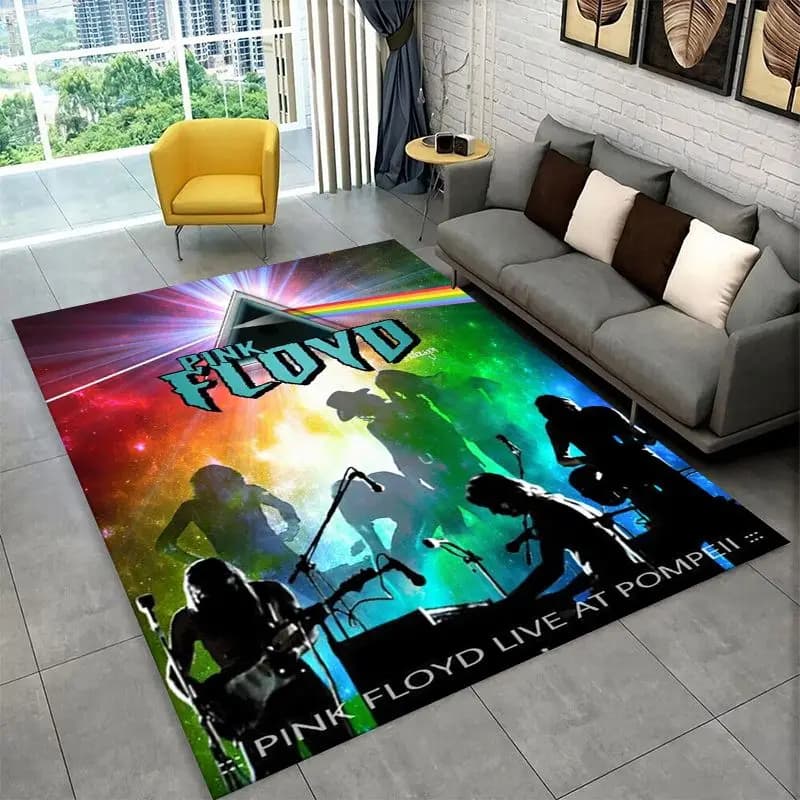 Music Pink F-Floyd Rock Band Non-Slip Area Rug for Living Room,Bedroom,Playroom,Soft Carpet Floor Mat Home Decor Rug Room