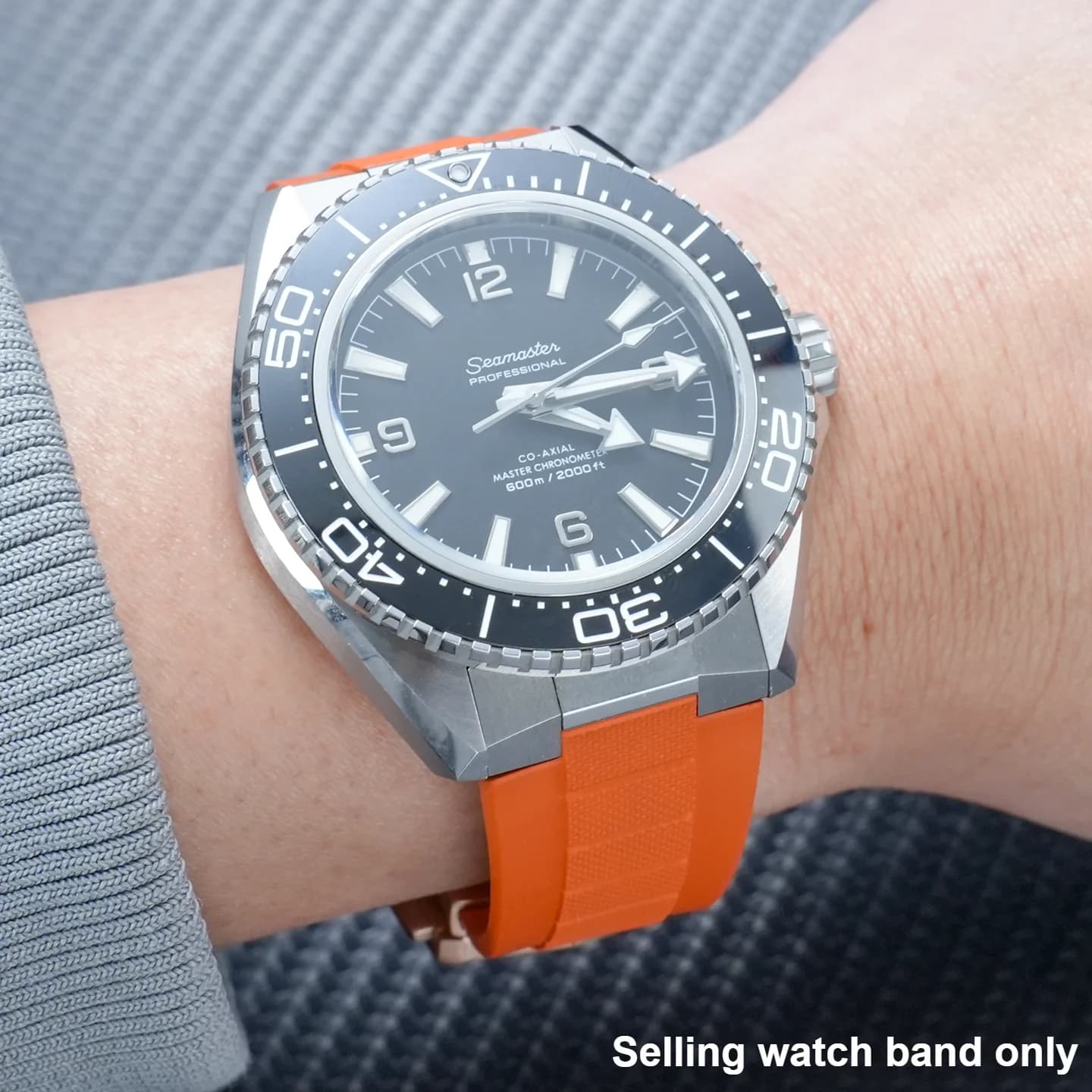 Cinturino impermeabile in gomma fluorurata per Omega Seamaster Planet Ocean 600M 217.32.42, 217.30 Cinturino di ricambio in gomma FKM da 21 mm