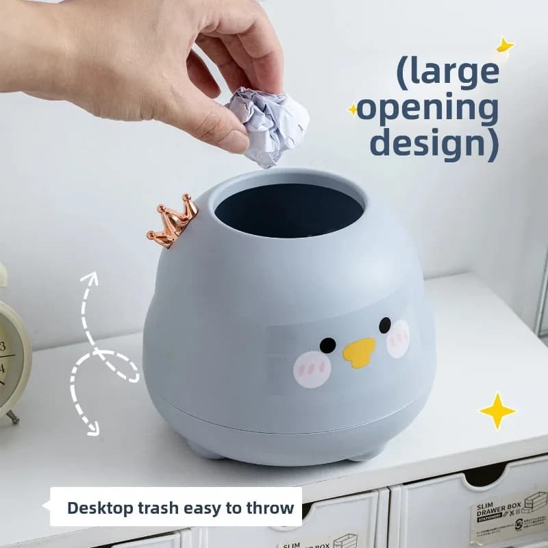 Cestino da scrivania di design elegante, contenitore portaoggetti per auto, mini cestino per rifiuti con coperchio, per casa e ufficio