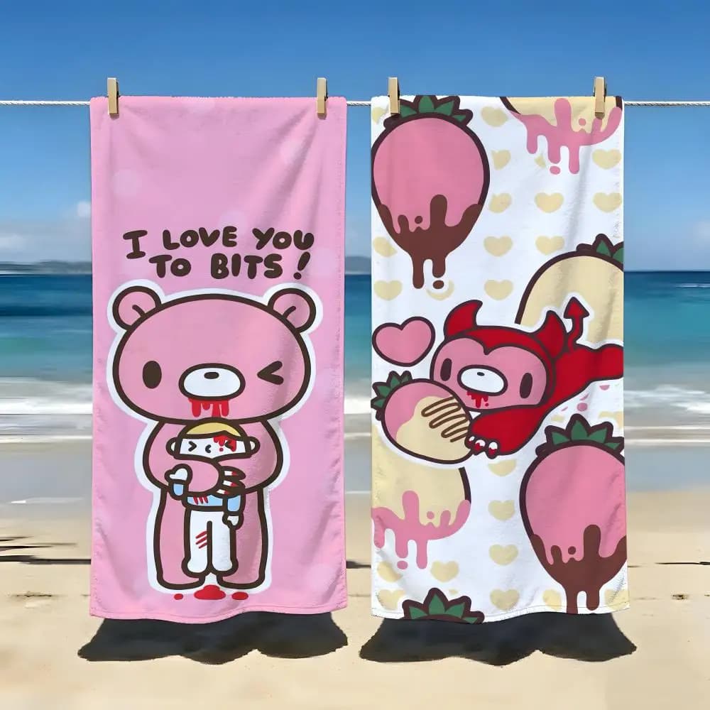 Asciugamano da Spiaggia con Personaggio G-Gloomy B-Bear, Leggero e di Lusso per Viaggi, Palestra, Doccia, Campeggio e Piscina