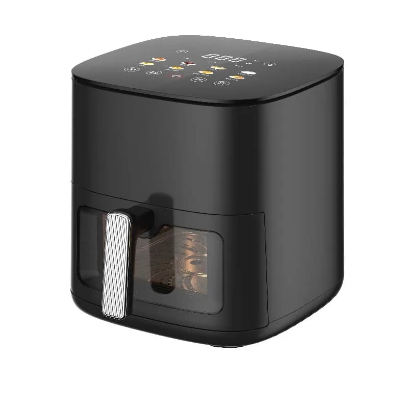 Modern square air fryer with stainless steel heating plate and LCD factory direct oil-free oven