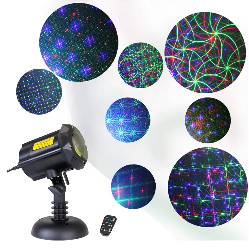 Proiettore di luce laser Firefly Motion 8 modelli Luci per proiettore laser natalizie Luci decorative da giardino per esterni con telecomando