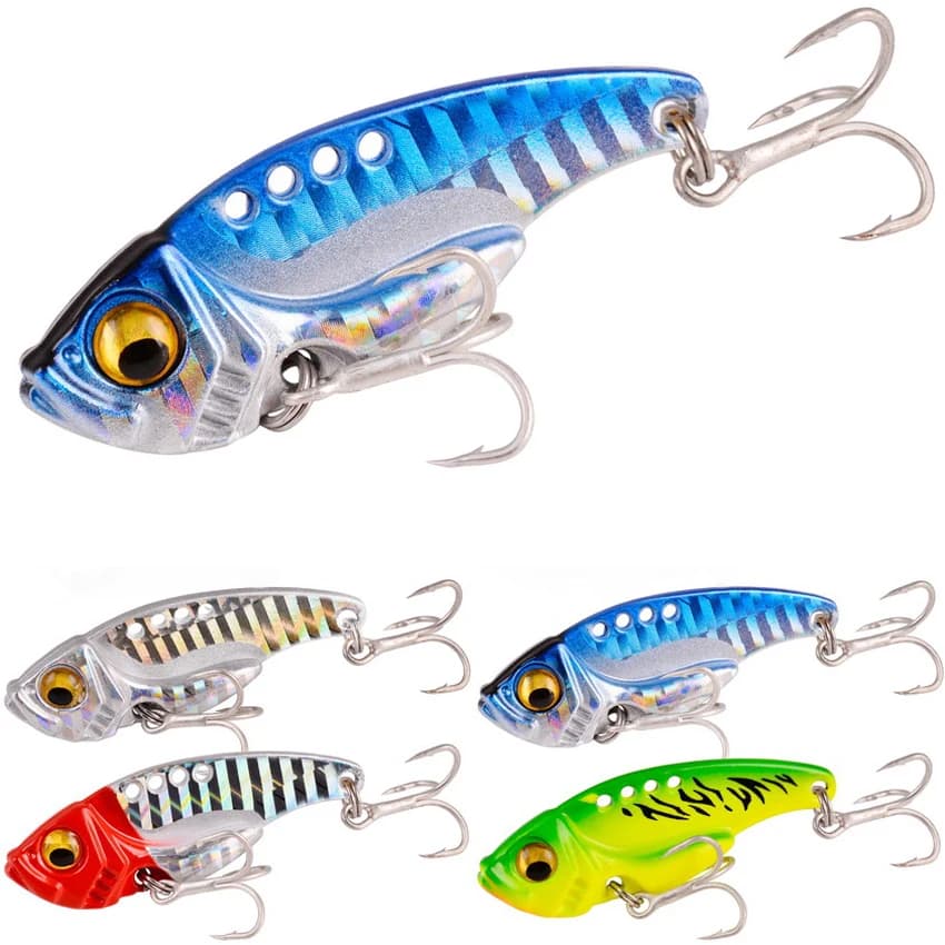 6 pz/lotto 7/10/15/20G metallo duro Vib lama richiamo affondamento vibrazione esche da pesca esche vibrazione artificiale per Bass luccio pesce persico pesca