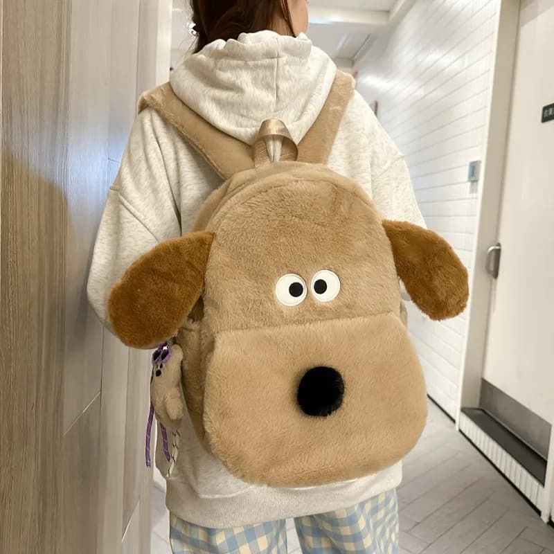 Zaino in peluche a forma di cucciolo, zaini carini, zaino a cartoni animati, zaino leggero per bambini, borse scolastiche per ragazzi, borsa di design, mochilas mujer